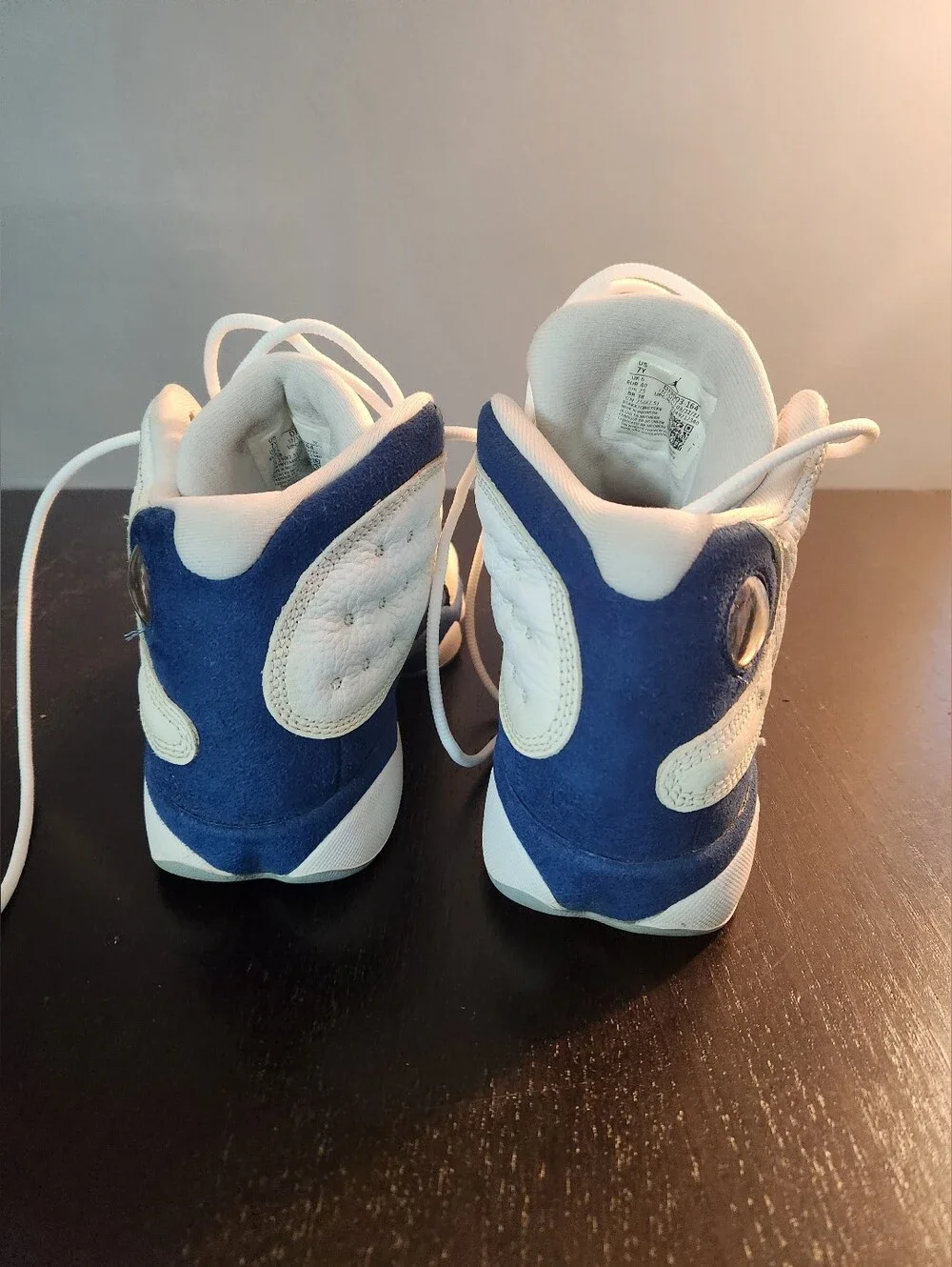 Jordan 13 Retro, French White, Blue & Gray Basketball Sneakers. Excellent Cond